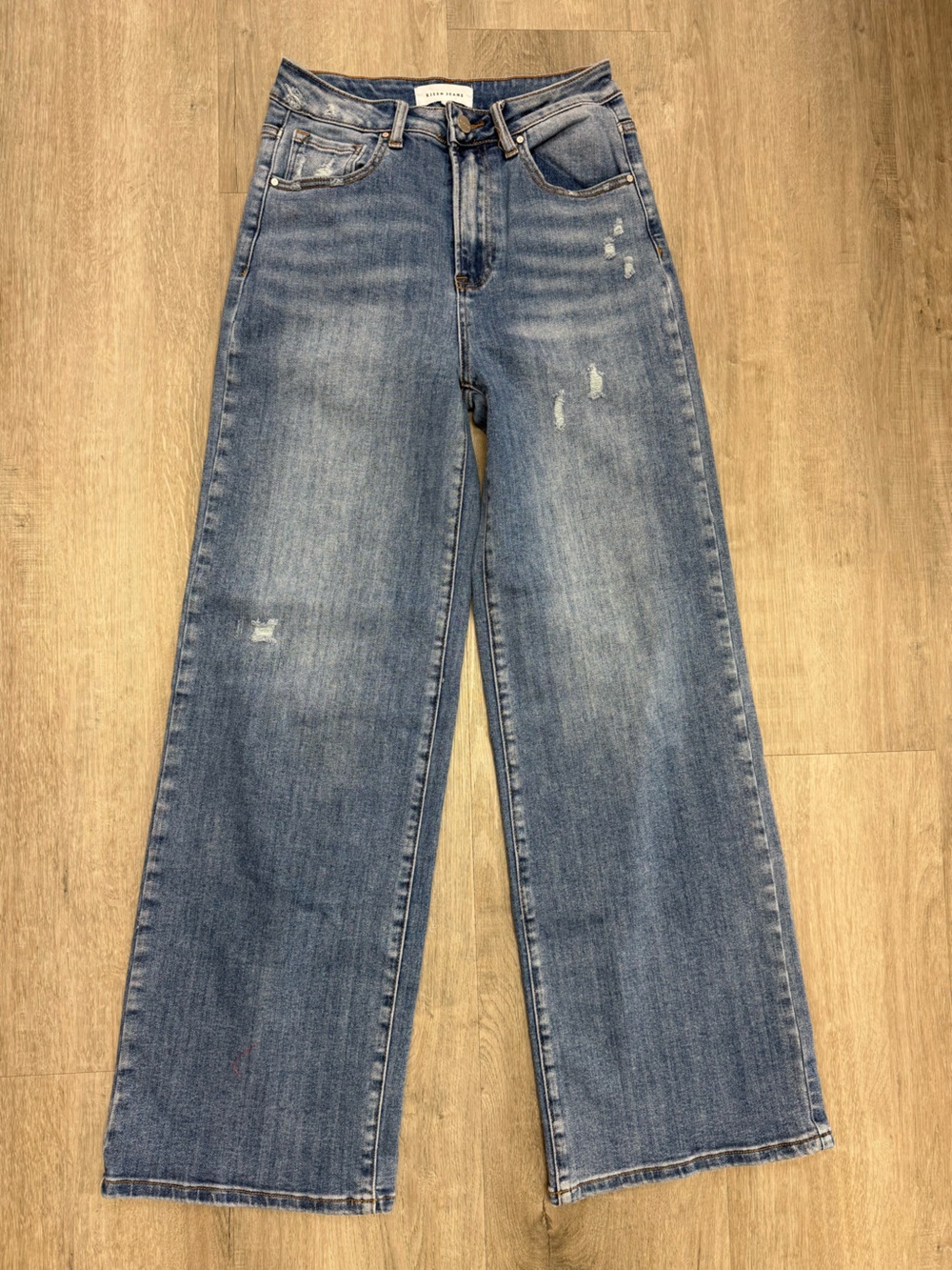 Risen High Rise Wide Leg Distressed Jeans – Size 7/28